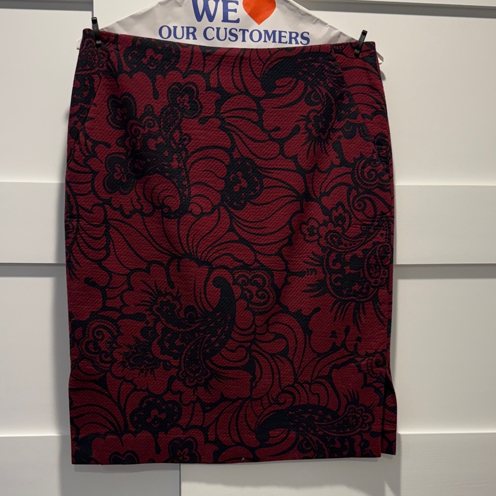 LOFT Elegant Red and Black Pencil Skirt